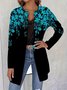 Crew Neck Loose Gradient Pattern Simple Jacket