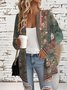 Crew Neck Gradient Pattern Vintage Jacket