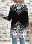 Crew Neck Loose Gradient Pattern Simple Jacket