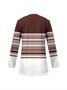 Women's Elegant Lightweight Cardigan Striped Print Long Sleeve Jacket