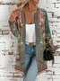 Crew Neck Gradient Pattern Vintage Jacket