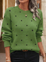 Casual Polka Dots Loose Crew Neck Sweater