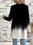 Vintage Crew Neck Loose Gradient Pattern Jacket