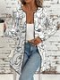Crew Neck Loose Random Print Simple Jacket