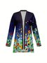 Women's Elegant Lightweight Cardigan Gradient Pattern Vintage Print Long Sleeve Jacket