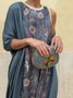 Women's Printing Geometric Daily Going Out Two-Piece Set Color1 Casual Spring/Fall Coat With Skirt Celebrity-style Cape And Skirt Two-piece Set