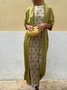 Women's Printing Geometric Daily Going Out Two-Piece Set Color1 Casual Spring/Fall Coat With Skirt Celebrity-style Cape And Skirt Two-piece Set