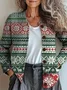 Knitted Peasant Crew Neck Cardigan