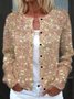 Women's Party Glitter Pattern Art Print Button Cardigan