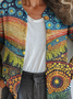 Loose Gradient Pattern Casual Crew Neck Cardigan