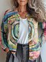 Knitted Loose Vintage Crew Neck Cardigan