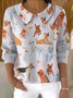 Vintage Shawl Collar Dog Loose Sweater