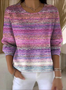 Casual Regular Fit Ombre Sweater
