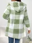 Plaid Urban Pocket Stitching Hooded Jacket