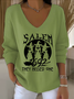 V Neck Regular Fit Casual Cotton Sweater