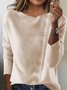 Casual Plain Crew Neck Sweater