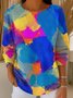 Gradient Pattern Casual Imitation Cashmere Crew Neck Sweater