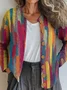 Ethnic Gradient Pattern Knitted Cardigan