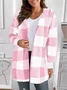 Plaid Urban Pocket Stitching Hooded Jacket
