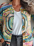 Knitted Loose Vintage Crew Neck Cardigan