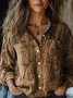 Paisley Shawl Collar Loose Casual Shirt