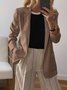 Casual Regular Sleeve Plain Lapel Collar Blazer