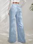 Women's  Elastic Waist H-Line Wide Leg Pants Daily Going Out Pants Deep Brown Casual Split Joint Plain Spring/Fall Pants