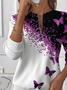 Crew Neck Loose Butterfly Vintage Sweater