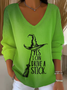 Women'S Witch "Yes I Can Drive A Stick" Print Drop Shoulder Sweater