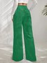 Women's  Elastic Waist H-Line Wide Leg Pants Daily Going Out Pants Deep Brown Casual Split Joint Plain Spring/Fall Pants