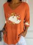 Halloween V Neck Loose Casual T-Shirt