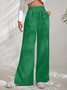 Women's  Elastic Waist H-Line Wide Leg Pants Daily Going Out Pants Deep Brown Casual Split Joint Plain Spring/Fall Pants
