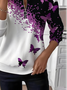 Crew Neck Loose Butterfly Vintage Sweater