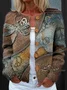 Crew Neck Casual Loose Knitted Cardigan