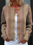 Peasant Knitted Gradient Pattern Cardigan
