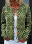 Loose Knitted Vintage Crew Neck Cardigan