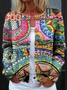 Peasant Gradient Pattern Loose Cardigan