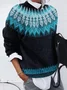 Abstract Simple Crew Neck Sweater