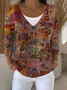 Women's Floral Print Casual Long Sleeve Button Cardigan