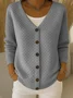 V Neck Casual Regular Fit Cotton Cardigan