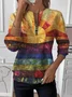 Imitation Cashmere Gradient Pattern Vintage Sweater