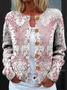 Loose Knitted Casual Crew Neck Cardigan