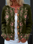 Knitted Crew Neck Vintage Cardigan
