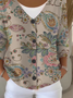 Women's Floral Print Casual Long Sleeve Button Cardigan