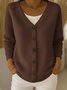 V Neck Casual Regular Fit Cotton Cardigan