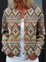 Loose Knitted Crew Neck Vintage Cardigan