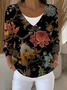 Women's Floral Print Casual Long Sleeve Button Cardigan