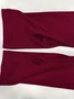 Women's Long Sleeve T-shirt Spring/Fall Wine Red Plain Split Joint Crew Neck Daily Going Out Vintage Top