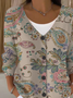 Women's Floral Print Casual Long Sleeve Button Cardigan