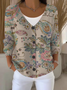 Women's Floral Print Casual Long Sleeve Button Cardigan